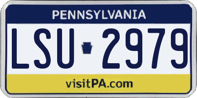 PA license plate LSU2979