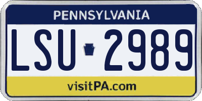 PA license plate LSU2989