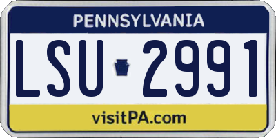 PA license plate LSU2991