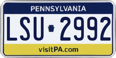 PA license plate LSU2992
