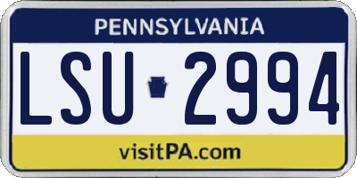 PA license plate LSU2994