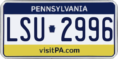 PA license plate LSU2996