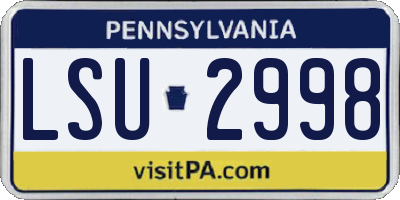 PA license plate LSU2998