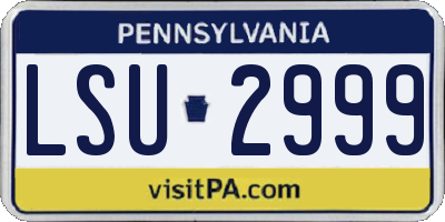 PA license plate LSU2999