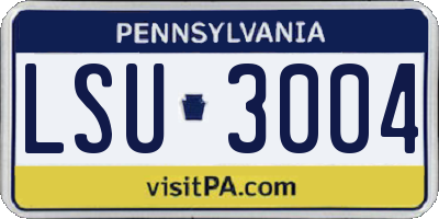 PA license plate LSU3004