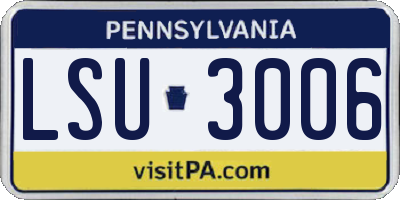 PA license plate LSU3006