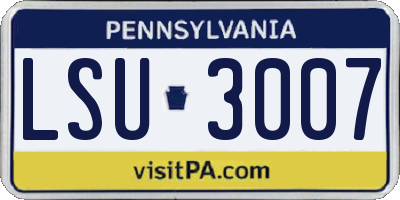 PA license plate LSU3007
