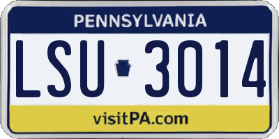 PA license plate LSU3014