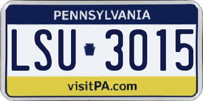 PA license plate LSU3015