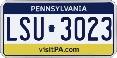 PA license plate LSU3023