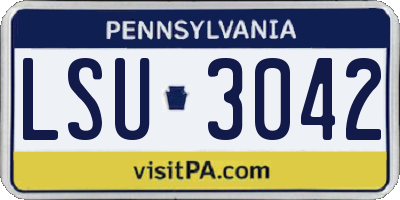 PA license plate LSU3042