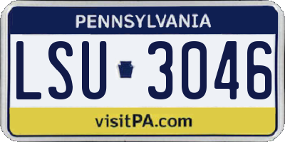 PA license plate LSU3046