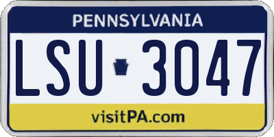 PA license plate LSU3047
