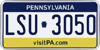 PA license plate LSU3050