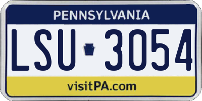 PA license plate LSU3054