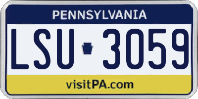 PA license plate LSU3059