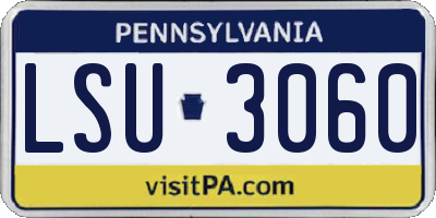 PA license plate LSU3060