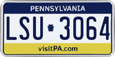 PA license plate LSU3064