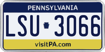 PA license plate LSU3066