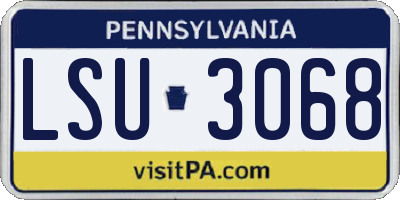 PA license plate LSU3068