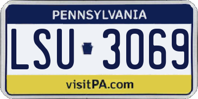 PA license plate LSU3069