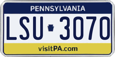 PA license plate LSU3070