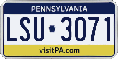 PA license plate LSU3071