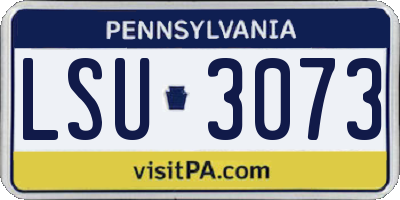 PA license plate LSU3073