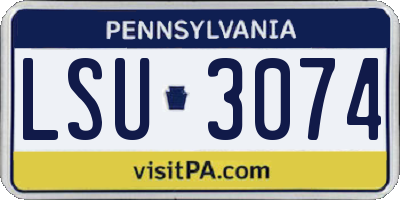 PA license plate LSU3074