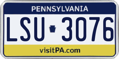 PA license plate LSU3076