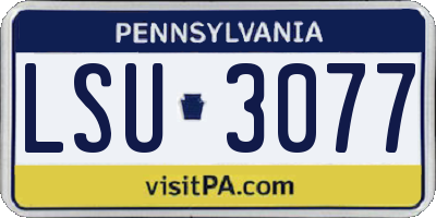 PA license plate LSU3077