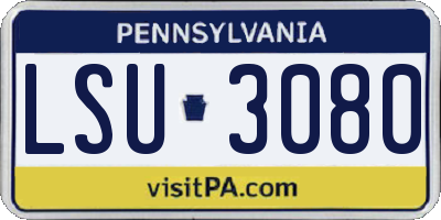 PA license plate LSU3080
