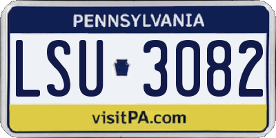PA license plate LSU3082