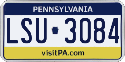 PA license plate LSU3084