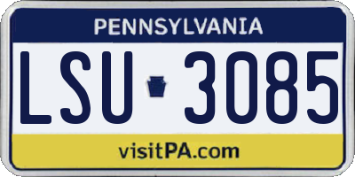 PA license plate LSU3085