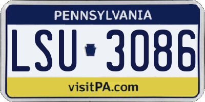 PA license plate LSU3086