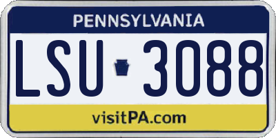 PA license plate LSU3088