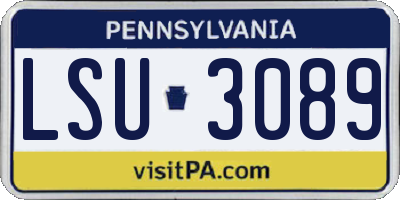 PA license plate LSU3089