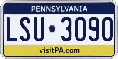 PA license plate LSU3090