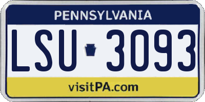 PA license plate LSU3093