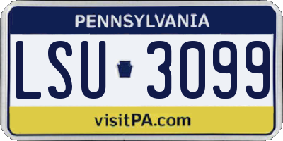 PA license plate LSU3099
