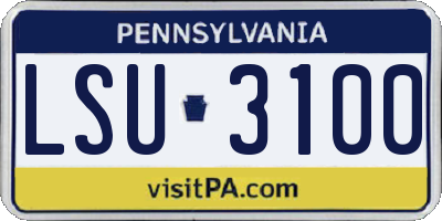 PA license plate LSU3100