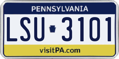 PA license plate LSU3101