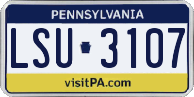 PA license plate LSU3107