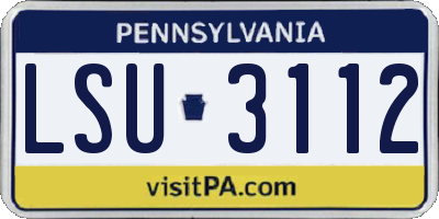 PA license plate LSU3112
