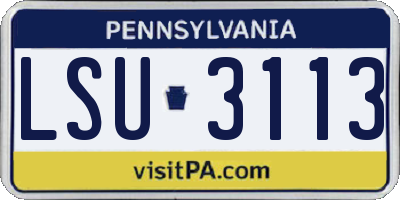 PA license plate LSU3113