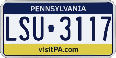 PA license plate LSU3117