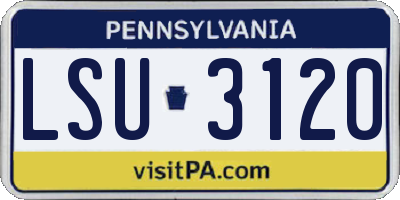 PA license plate LSU3120