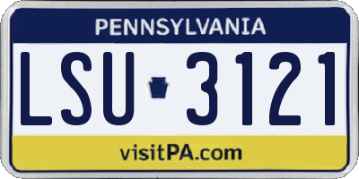 PA license plate LSU3121