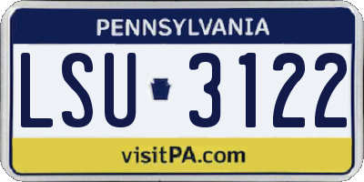 PA license plate LSU3122